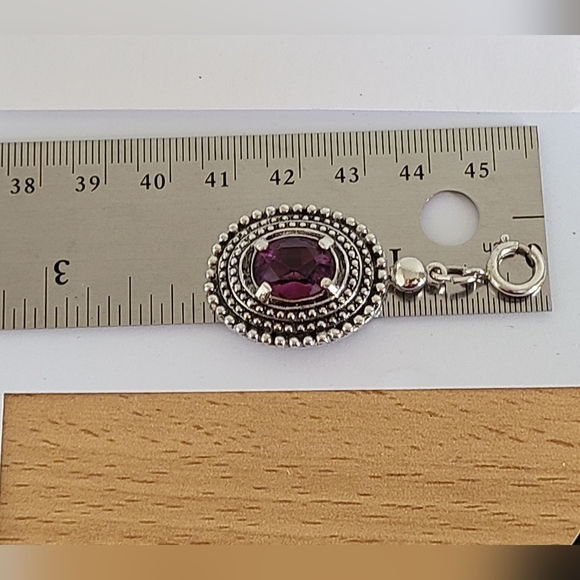 Vintage Sarah Coventry Silver Tone Ethnic Boho Purple Glass Oval Pendant Charm - Picture 14 of 16